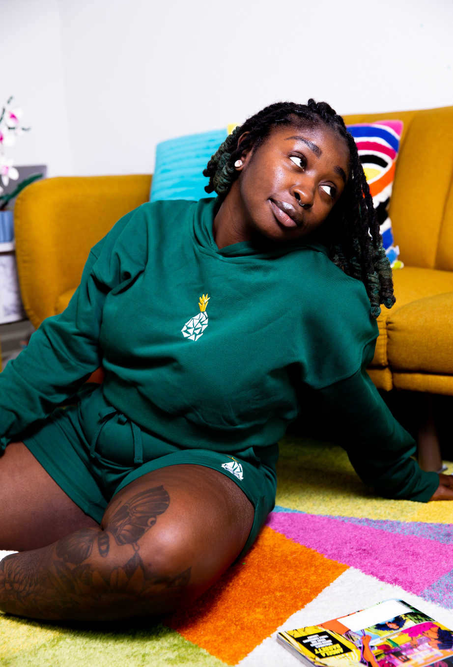 Green Cropped Hoodie
