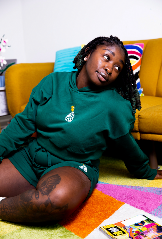 Green Cropped Hoodie